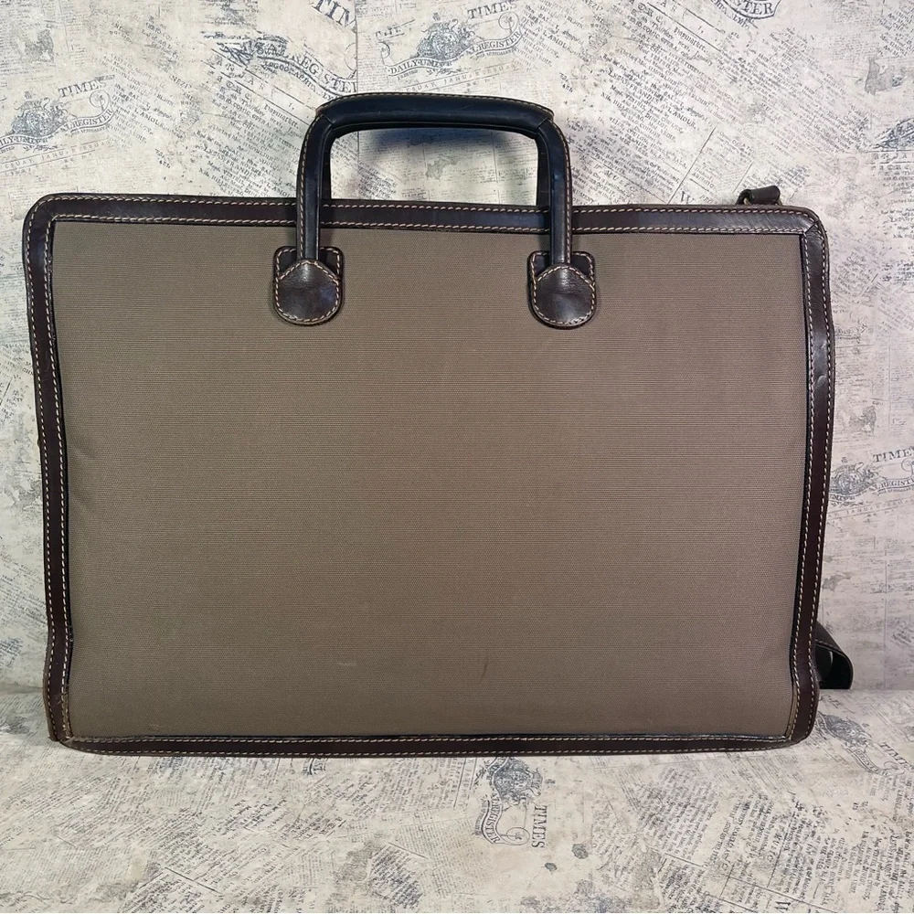 Rare Vintage Gucci Knight Crest Canvas & Leather Briefcase | Made in Italy